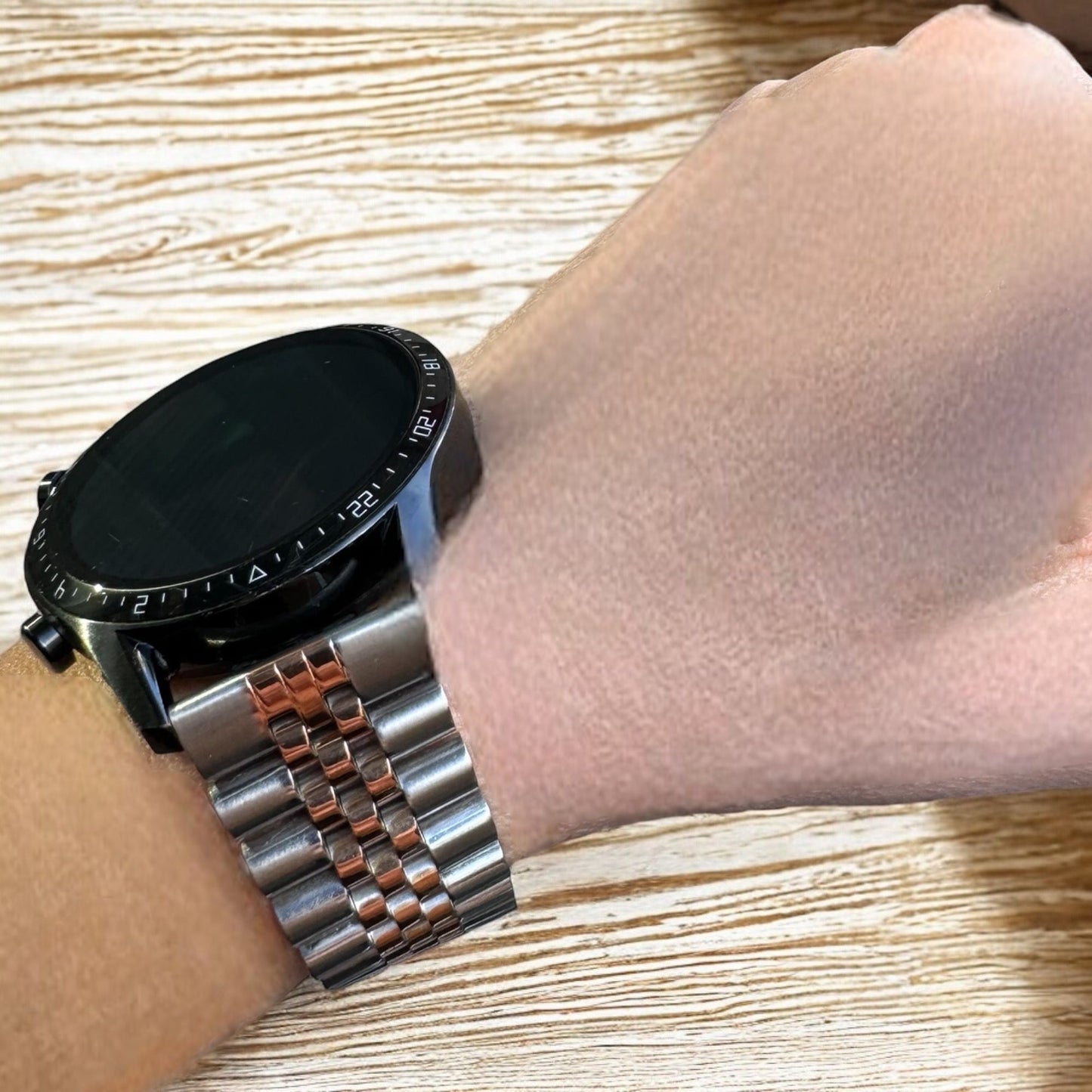 ROSE GOLD & SILVER STEEL ÇELİK KAYIŞ (22mm Uyumlu)