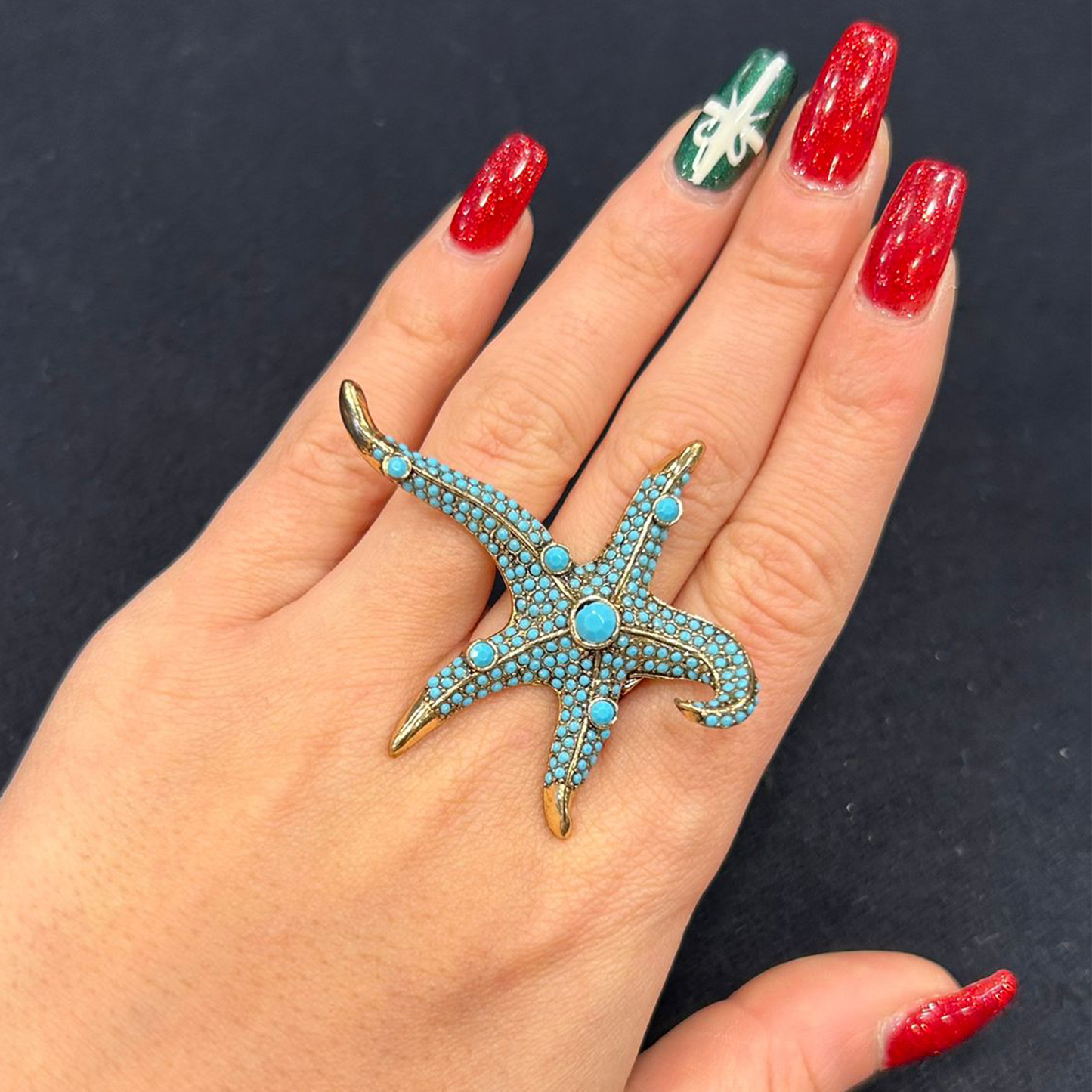TURQUOISE SEASTAR RING
