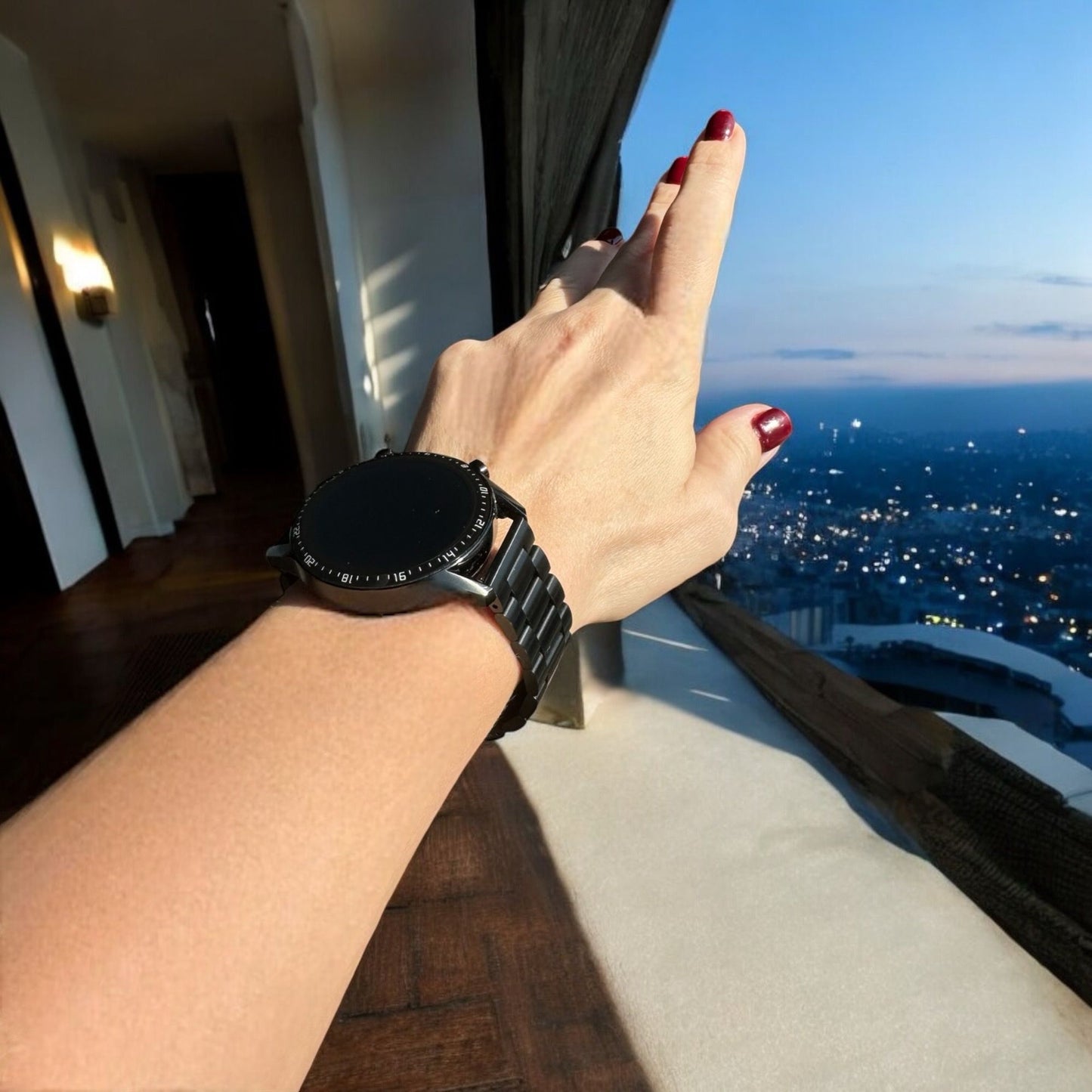 ZETA BLACK ÇELİK KAYIŞ (22mm Uyumlu)