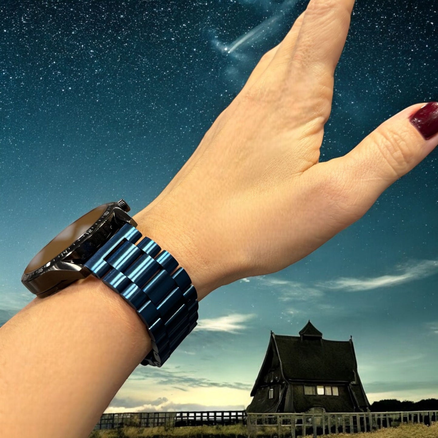 ZETA BLUE ÇELİK KAYIŞ (22mm Uyumlu)