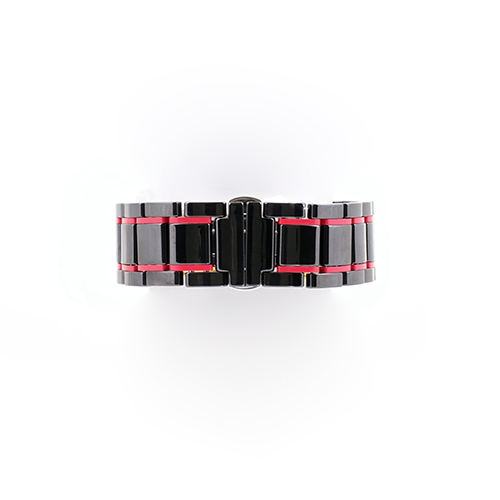 BLACK RED MICA ÇELİK KAYIŞ (22mm Uyumlu)